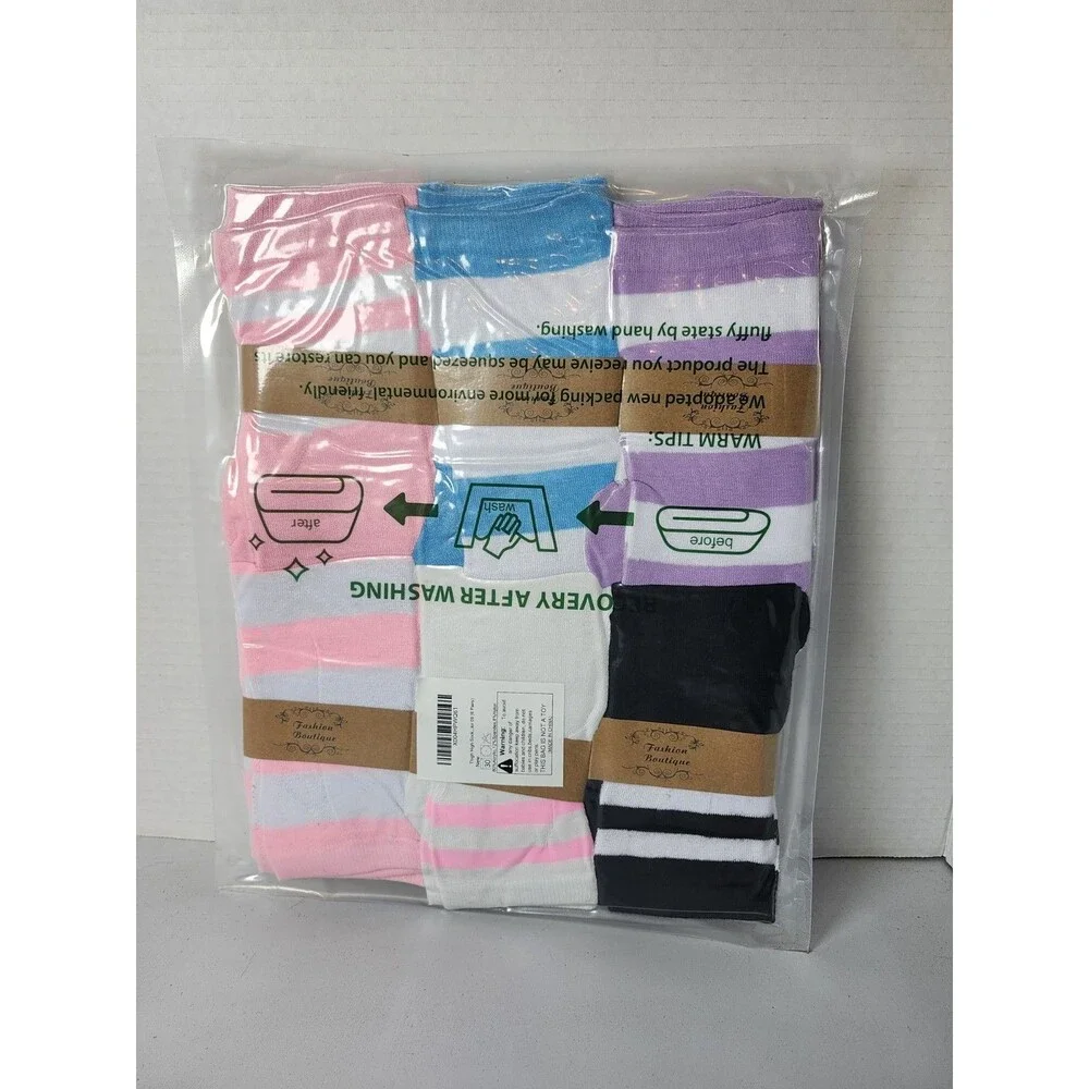 6 Pair Of Thigh High Socks